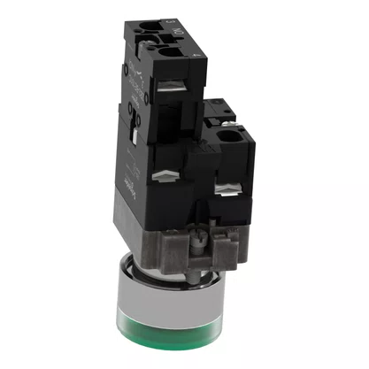 XB2BW33B1C - BOTÃO LUMINOSO Ø22MM METÁLICO RETORNO POR MOLA VERDE NA 24VCA CC