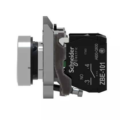 XB4BA11 - BOTÃO Ø22MM METÁLICO RETORNO POR MOLA BRANCO NA