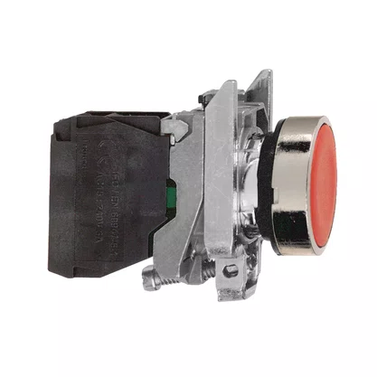 XB4BA42 - BOTAO 22MM METALICO A IMPULSAO 1NF VERMELHO
