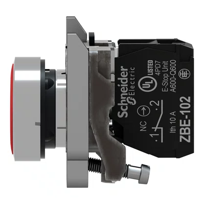 XB4BA42 - BOTAO 22MM METALICO A IMPULSAO 1NF VERMELHO