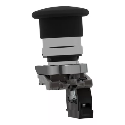 XB4BC21 - BOTÃO Ø22MM METÁLICO RETORNO POR MOLA COGUMELO Ø40MM PRETO NA