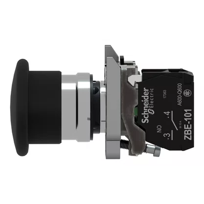 XB4BC21 - BOTÃO Ø22MM METÁLICO RETORNO POR MOLA COGUMELO Ø40MM PRETO NA