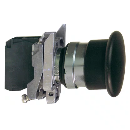 XB4BC21 - BOTÃO Ø22MM METÁLICO RETORNO POR MOLA COGUMELO Ø40MM PRETO NA