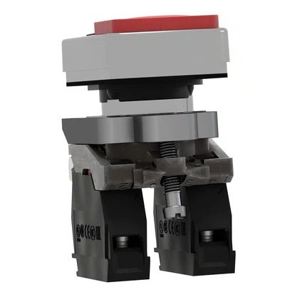 XB4BL73415 - BOTÃO DUPLO Ø22MM METÁLICO RETORNO POR MOLA VERDE "I" VERMELHO SALIENTE "O" NA NF