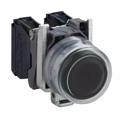 XB4BP21 - BOTÃO Ø22MM METÁLICO RETORNO POR MOLA PRETO COM CAPA NA