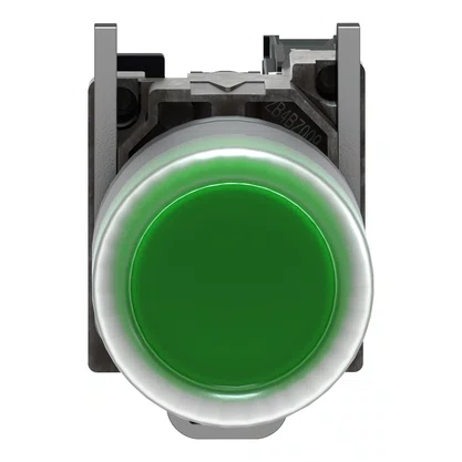 XB4BP31 - BOTÃO Ø22MM METÁLICO RETORNO POR MOLA VERDE COM CAPA NA