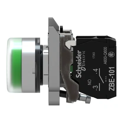 XB4BP31 - BOTÃO Ø22MM METÁLICO RETORNO POR MOLA VERDE COM CAPA NA