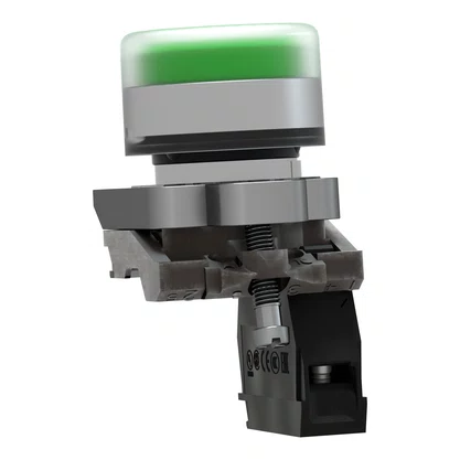 XB4BP31 - BOTÃO Ø22MM METÁLICO RETORNO POR MOLA VERDE COM CAPA NA