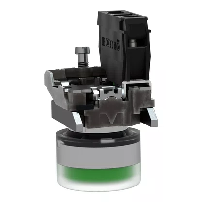 XB4BP31 - BOTÃO Ø22MM METÁLICO RETORNO POR MOLA VERDE COM CAPA NA