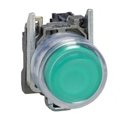 XB4BP31 - BOTÃO Ø22MM METÁLICO RETORNO POR MOLA VERDE COM CAPA NA