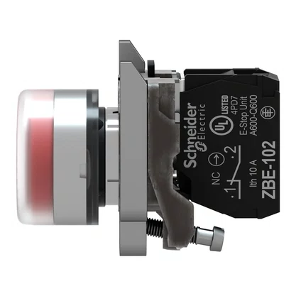 XB4BP42 - BOTÃO Ø22MM METÁLICO RETORNO POR MOLA VERMELHO COM CAPA NF
