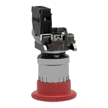 XB4BS8442 -BOTÃO Ø22MM METÁLICO EMERGÊNCIA GIRAR PARA DESTRAVAR COGUMELO Ø40MM VERMELHO NF