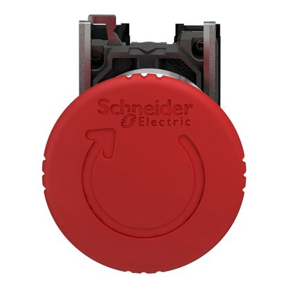 XB4BS8444 - BOTAO 22MM METALICO SOCO ACAO BRUSCA GIRATORIO VERMELHO