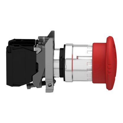 XB4BS8444 - BOTAO 22MM METALICO SOCO ACAO BRUSCA GIRATORIO VERMELHO