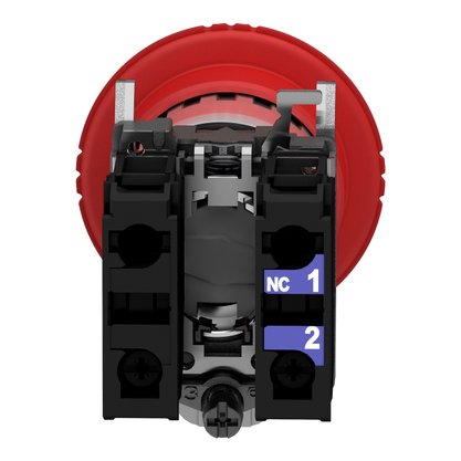 XB4BS8444 - BOTAO 22MM METALICO SOCO ACAO BRUSCA GIRATORIO VERMELHO