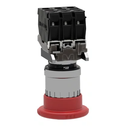 XB4BS84441 - BOTÃO Ø22MM METÁLICO EMERGÊNCIA GIRAR PARA DESTRAVAR COGUMELO Ø40MM VERMELHO NA 2NF