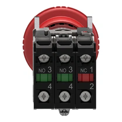 XB4BS84441 - BOTÃO Ø22MM METÁLICO EMERGÊNCIA GIRAR PARA DESTRAVAR COGUMELO Ø40MM VERMELHO NA 2NF