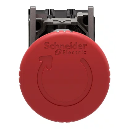 XB4BS84441 - BOTÃO Ø22MM METÁLICO EMERGÊNCIA GIRAR PARA DESTRAVAR COGUMELO Ø40MM VERMELHO NA 2NF