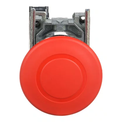 XB4BT842 - BOTAO 22MM METALICO SOCO ACAO BRUSCA EMP PUXAR D40 VERMELHO