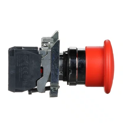 XB4BT842 - BOTAO 22MM METALICO SOCO ACAO BRUSCA EMP PUXAR D40 VERMELHO
