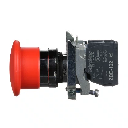 XB4BT842 - BOTAO 22MM METALICO SOCO ACAO BRUSCA EMP PUXAR D40 VERMELHO