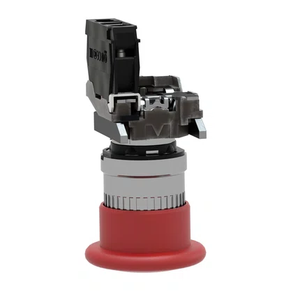 XB4BT842 - BOTAO 22MM METALICO SOCO ACAO BRUSCA EMP PUXAR D40 VERMELHO