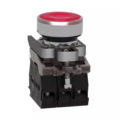 XB4BW34B5 - BOTAO 22MM METALICO LUMINOSO LED 24VCA CC VERMELHO