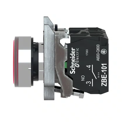 XB4BW34B5 - BOTAO 22MM METALICO LUMINOSO LED 24VCA CC VERMELHO