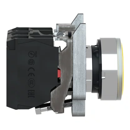 XB4BW3565 - BOTÃO LUMINOSO Ø22MM METÁLICO RETORNO POR MOLA LARANJA NA NF LÂMPADA ≤250V