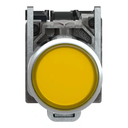 XB4BW3565 - BOTÃO LUMINOSO Ø22MM METÁLICO RETORNO POR MOLA LARANJA NA NF LÂMPADA ≤250V