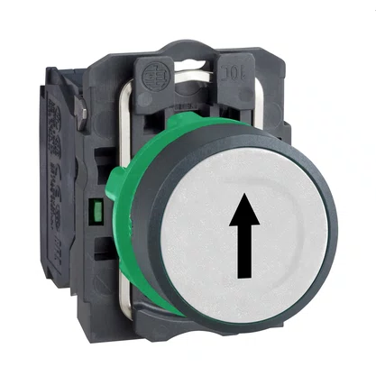 XB5AA3341 - BOTÃO Ø22MM PLÁSTICO RETORNO POR MOLA BRANCO "↑" NA