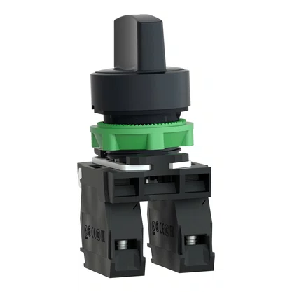XB5AD33 - COMUTADOR 22MM PLASTICO COM MANOPLA CURTA 3POSICOES FIXAS 2NA