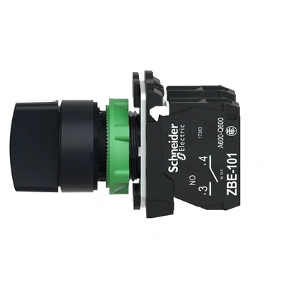 XB5AD33 - COMUTADOR 22MM PLASTICO COM MANOPLA CURTA 3POSICOES FIXAS 2NA