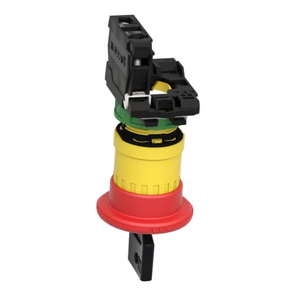 XB5AS9442 - BOTÃO Ø22MM PLÁSTICO EMERGÊNCIA CHAVE PARA DESTRAVAR COGUMELO Ø40MM VERMELHO NF