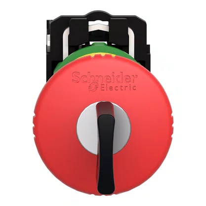 XB5AS9442 - BOTÃO Ø22MM PLÁSTICO EMERGÊNCIA CHAVE PARA DESTRAVAR COGUMELO Ø40MM VERMELHO NF