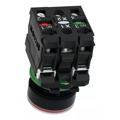 XB5AW3465 - BOTÃO LUMINOSO Ø22MM PLÁSTICO RET MOLA VERMELHO NA NF LÂMP ≤250V