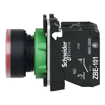 XB5AW3465 - BOTÃO LUMINOSO Ø22MM PLÁSTICO RET MOLA VERMELHO NA NF LÂMP ≤250V