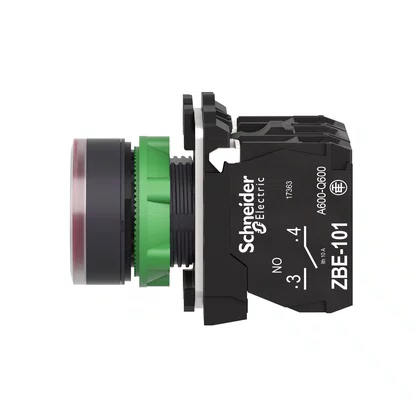 XB5AW34G5 - BOTÃO LUMINOSO Ø22MM PLÁSTICO RETORNO POR MOLA VERMELHO NA NF 110VCA