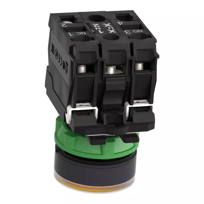 XB5AW35B5 - BOTÃO LUMINOSO Ø22MM PLÁSTICO RETORNO POR MOLA LARANJA NA NF 24VCA CC