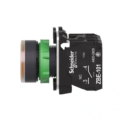 XB5AW35B5 - BOTÃO LUMINOSO Ø22MM PLÁSTICO RETORNO POR MOLA LARANJA NA NF 24VCA CC
