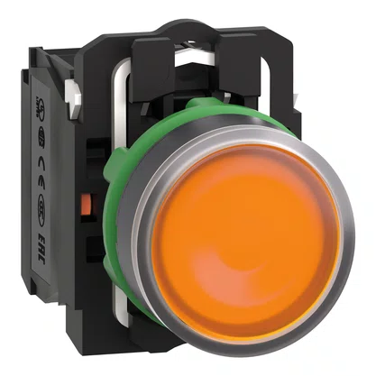 XB5AW35M5 - BOTÃO LUMINOSO Ø22MM PLÁSTICO RETORNO POR MOLA LARANJA NA NF 230VCA