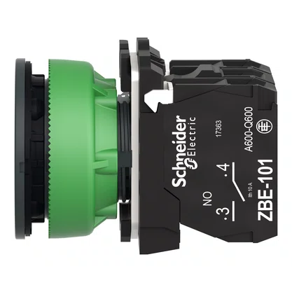 XB5FW36G5 - BOTÃO ANTIMICROBIANO LUMINOSO FACEADO Ø30MM PLÁSTICO RETORNO POR MOLA AZUL NA NF 110  120VCA