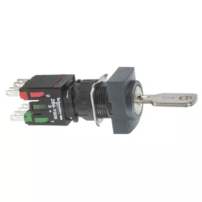 XB6DGC5B - CHAVE SELETORA Ø16MM PLÁSTICA RETANGULAR COM CHAVE 2 POSIÇÕES FIXAS NA NF