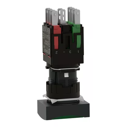 XB6DW3B5B - BOTÃO LUMINOSO Ø16MM PLÁSTICO RETORNO POR MOLA RETANGULAR VERDE NA NF 12  24VCA CC