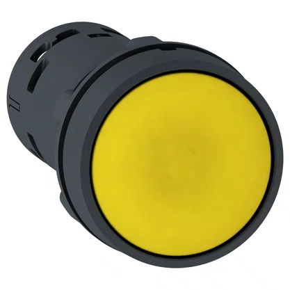 XB7NA81 - BOTÃO MONOBLOCO Ø22MM PLÁSTICO RETORNO POR MOLA AMARELO NA