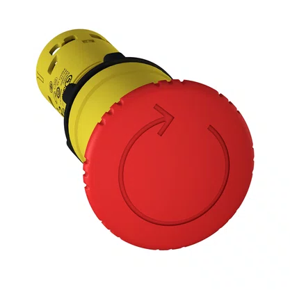XB7NS8445 - BOTÃO MONOBLOCO Ø22MM PLÁSTICO EMERGÊNCIA COGUMELO Ø40 VERMELHO NA NF