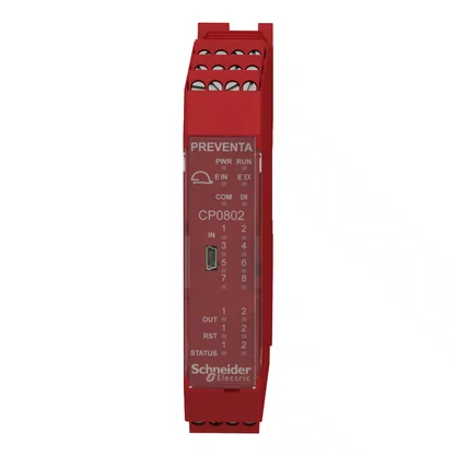XPSMCMCP0802 - CONTROLADOR DE SEGURANÇA PARA MONITORAMENTO DE MÓDULOS EXPANSÃO  8 ENTRADAS  20 LEDS DE SINALIZAÇÃO  PL E SIL 3  24 VCC  XPSMCMCP0802