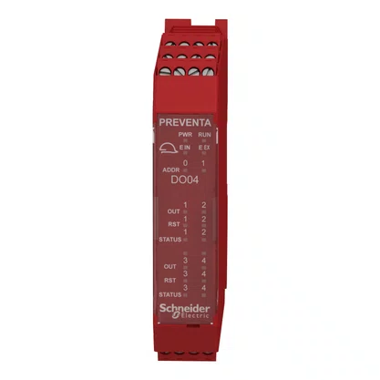 XPSMCMDO0004 - MÓDULO DE EXPANSÃO CONTROLADOR DE SEGURANÇA  4 SAÍDAS DIGITAIS  PL E SILCL 3  CONECTOR PARAFUSO  24 VCC  XPSMCMDO0004