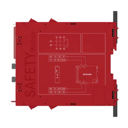 XPSUAK12AP - RELÉ DE SEGURANÇA CAT. 4 6 LEDS PL E SILCL 3 2 CANAIS DE ENTRADAS 2 SAÍDAS NA 1 SAÍDA NF CONECTOR PARAFUSO 24 VAC/CC
