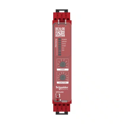 XPSUAK32AC - RELÉ DE SEGURANÇA CAT. 4 6 LEDS PL E SILCL 3 2 CANAIS DE ENTRADA 2 SAÍDAS NA 1 SAÍDA NF CONECTOR MOLA 48...230 VAC/CC